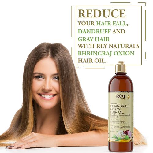 Rey Naturals® hair oils combo (Castor oil + Coconut oil + Bhringraj oil) controls hairfall - For healthy hair - No Mineral Oil, Silicones & Synthetic Fragrance