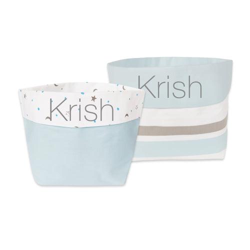 Masilo Fabric Storage Baskets (Set of 2) – Blue