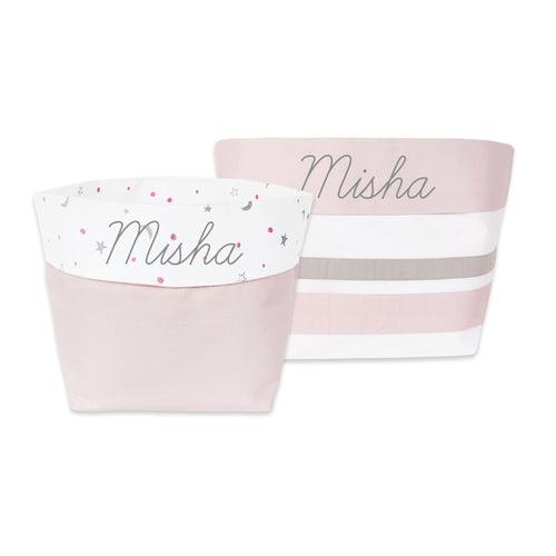 Masilo Fabric Storage Baskets (Set of 2) – Pink