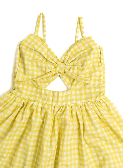 Sutton Yellow Gingham Dress
