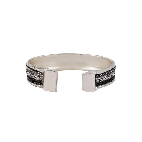 Teejh Kirath Silver Oxidised Cuff Bracelet