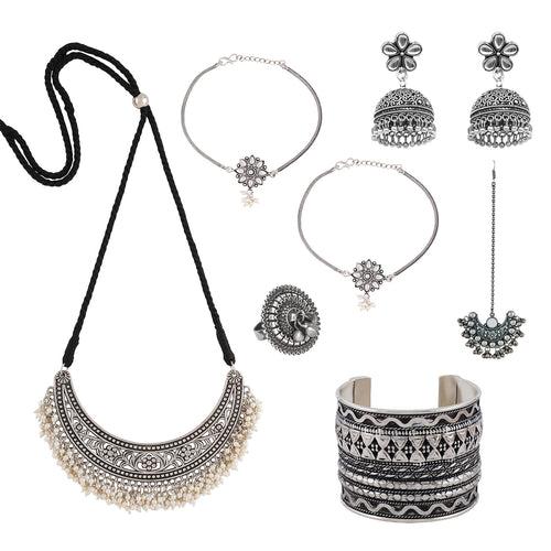 Teejh Hastinapur Oxidised Silver Jewellery Gift Set