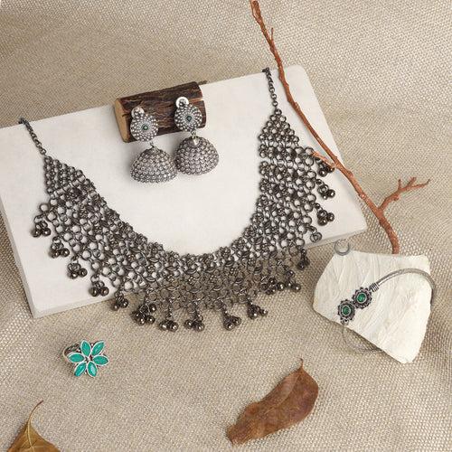 Teejh Tirunelveli Oxidised Silver Jewellery Gift Set