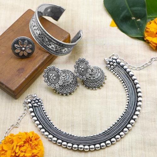 Teejh Sia oxidized silver jewellery gift set