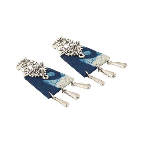 Teejh Vaani Indigo Blue Fabric Earring