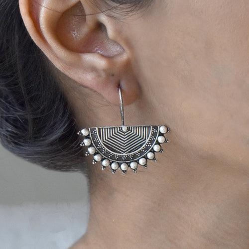 Teejh Aiyra Silver Oxidised Earrings