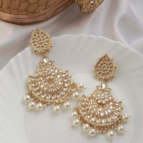 Teejh Ganika Pearl and Polki Earring