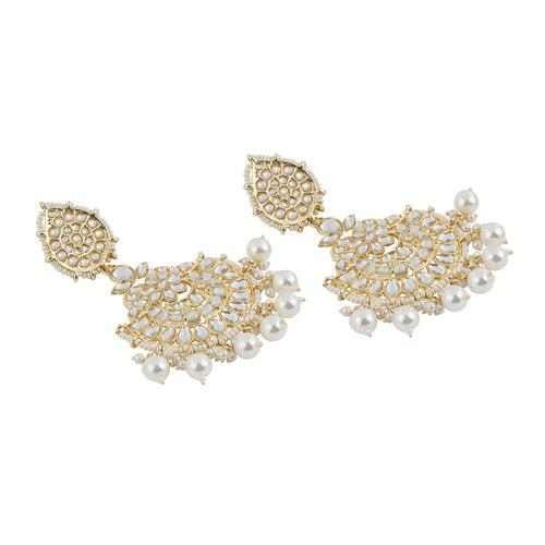 Teejh Ganika Pearl and Polki Earring