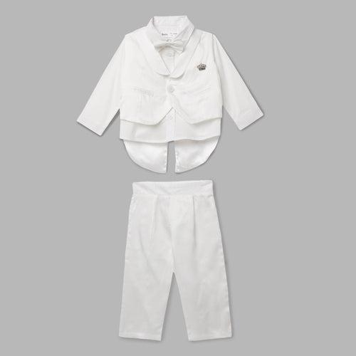 Baby Boys White Party Wear-5 Pcs Gift Set