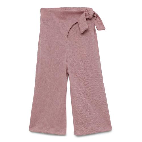 Kids Girls Textured Decorative Full Pant