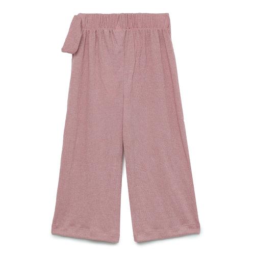 Kids Girls Textured Decorative Full Pant