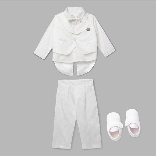 Baby Boys White Party Wear-5 Pcs Gift Set