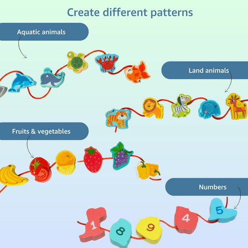 Wooden Beads Lacing Game