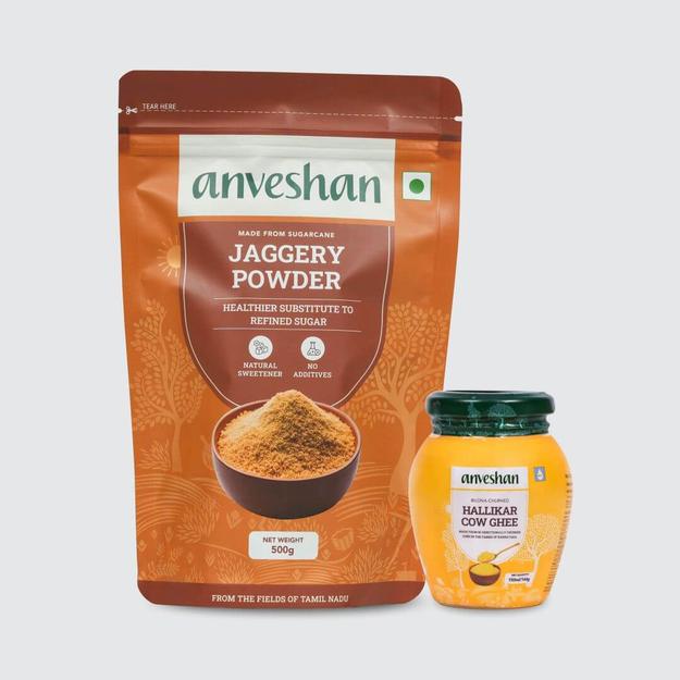 A2 Hallikar Ghee (150ml) & Jaggery powder Combo