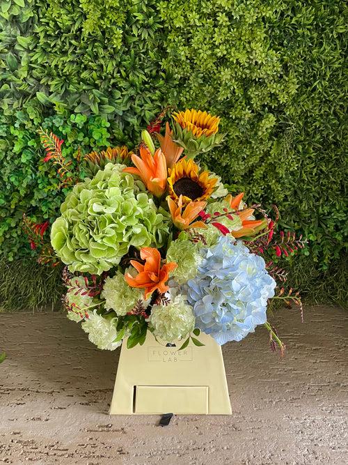 Vibrant Blooms in Paper Box