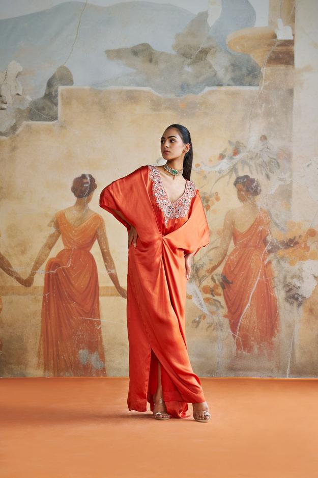 Jeweled Tangerine Kaftan