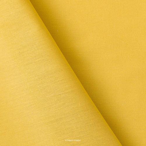 Mustard Yellow Color Pure Cotton Linen Fabric (Width 52 Inches)