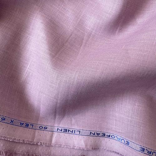 Dusty Lilac Plain Premium 60 Lea Pure Linen Shirting Fabric (Width 58 Inches)