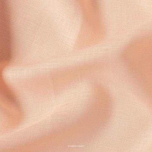 (CUT PIECE) Pastel peach Plain Premium 60 Lea Pure Linen Fabric (Width 58 inch)