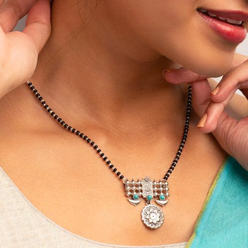 Dulari Silver Mangalsutra [Turquoise] by MOHA