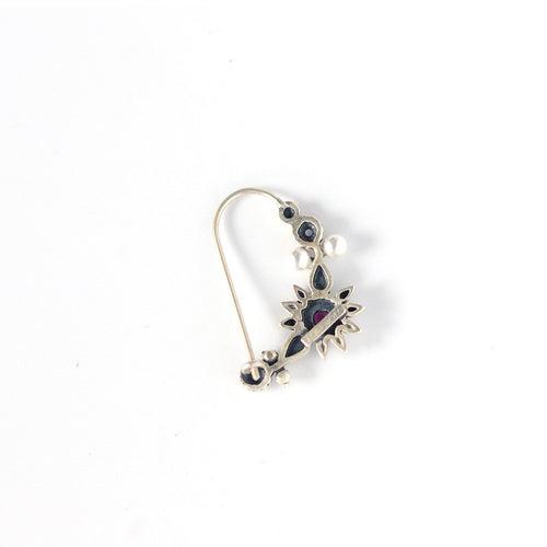 Gul Silver Nath/Nose Ring By Moha - Pierced Right