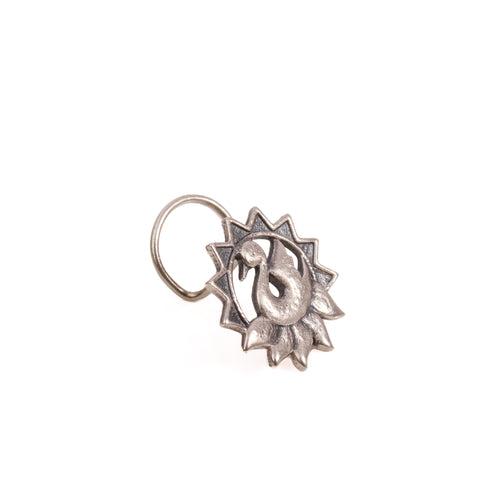 Swan silver nose pin, Pierced by MOHA