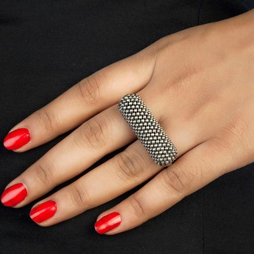 Granules In Joint Silver Finger Ring by MOHA