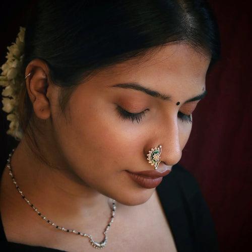 Kanna Silver Nath/ Nose Ring By Moha - Pierced Right