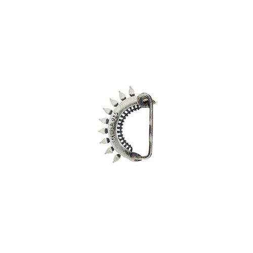 Isha Silver Nath/Nose Ring - Black, Clip On Left