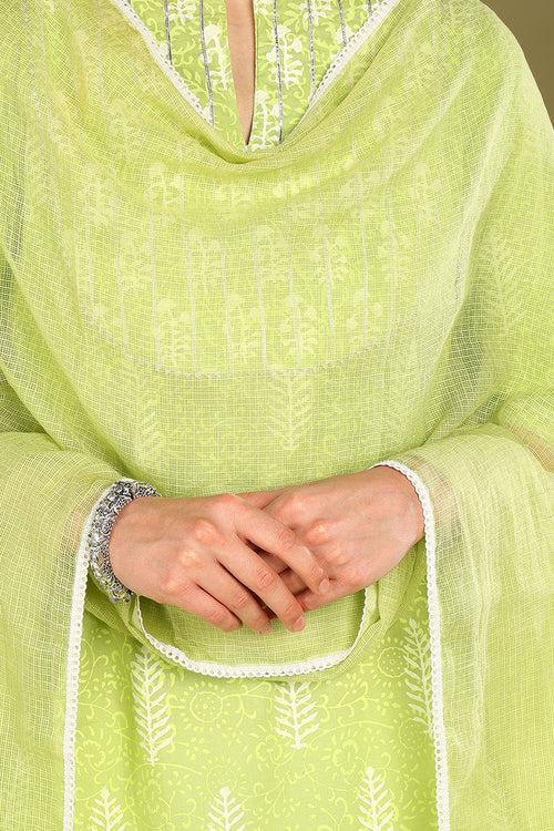 Parrot Green Kota Dupatta