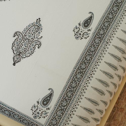 Mughal Paisley Hand Block Printed Bedsheet Set (Double)