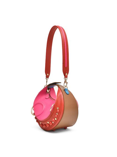 Halo Bag - Pink, Red & Tan