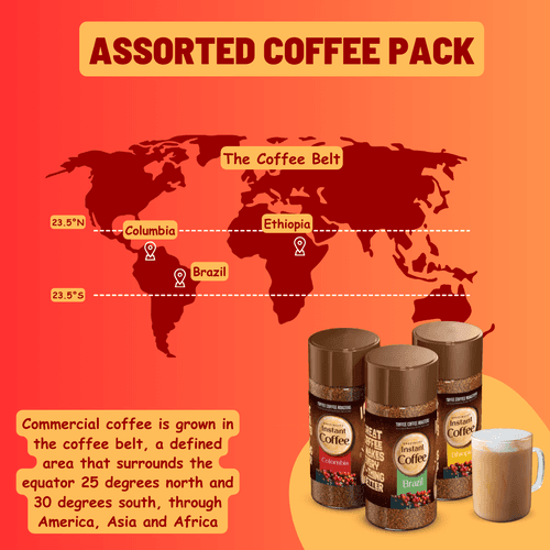 Assorted Speciality Instant Coffee (Columbia, Ethiopia and Brazil)