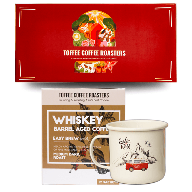 Whiskey Barrel Aged Hot Brew & Enamel Mug Gift Box