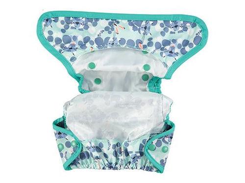 Close | Reusable Nappy Popper Cover - Snow Leopard