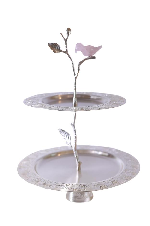 Bird two tier cake stand