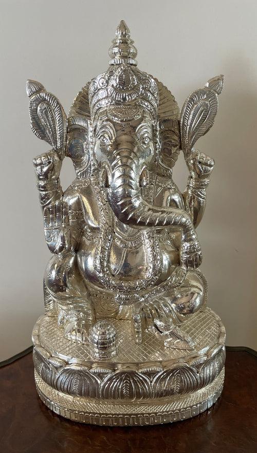 Silver Ganesha 15"