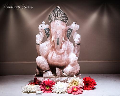 Rose Quartz 3D Ganesha