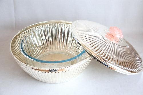 Fluted Dish with Rose Quartz Knob