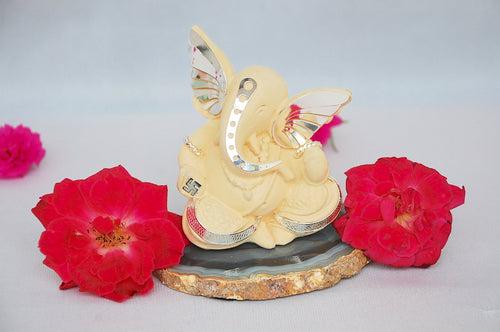 Ganesha On Agate Base