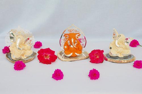 Ganesha On Agate Base