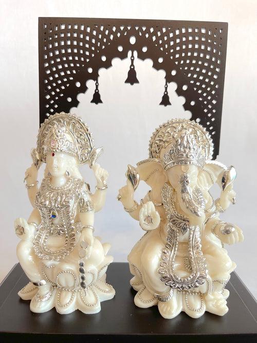 Lakshmi Ganesha on Wooden Base