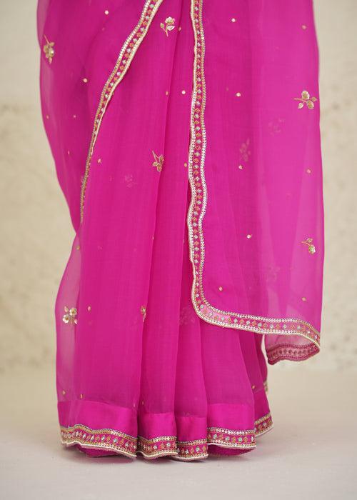 Veechi Saree Blouse Set - Magenta