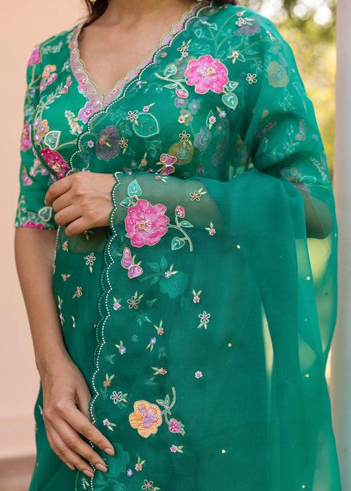 Avril Saree - Emerald Green