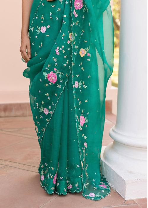 Avril Saree - Emerald Green