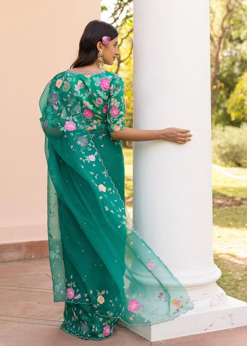 Avril Saree - Emerald Green