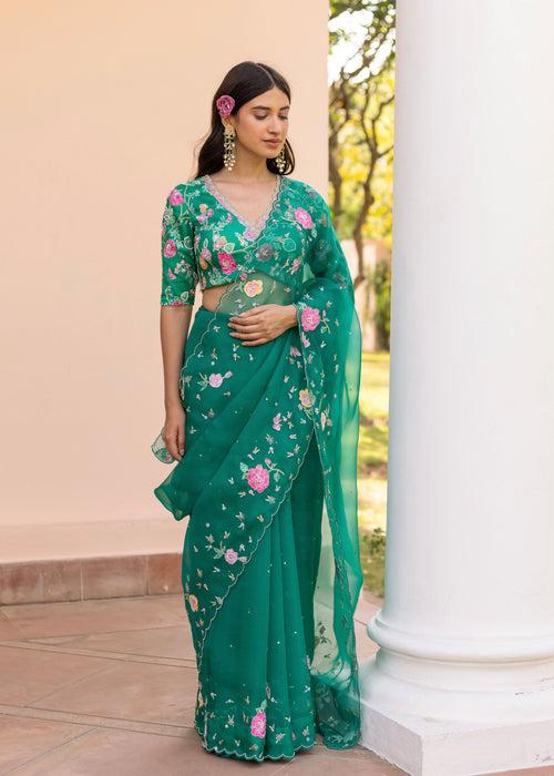 Avril Saree - Emerald Green