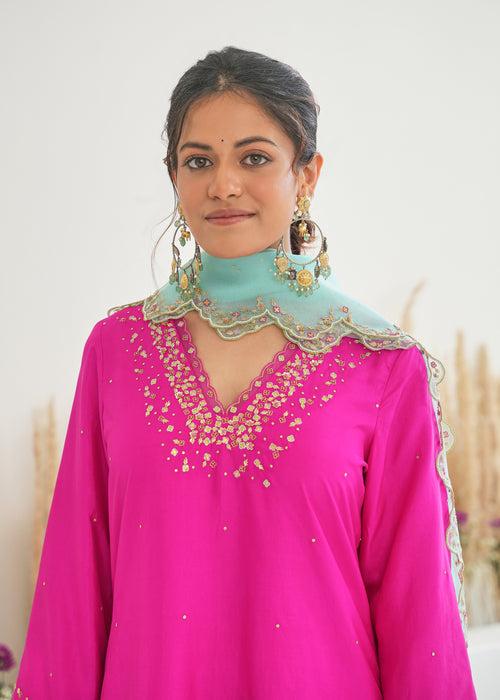 Feeha Sharara Set - Magenta