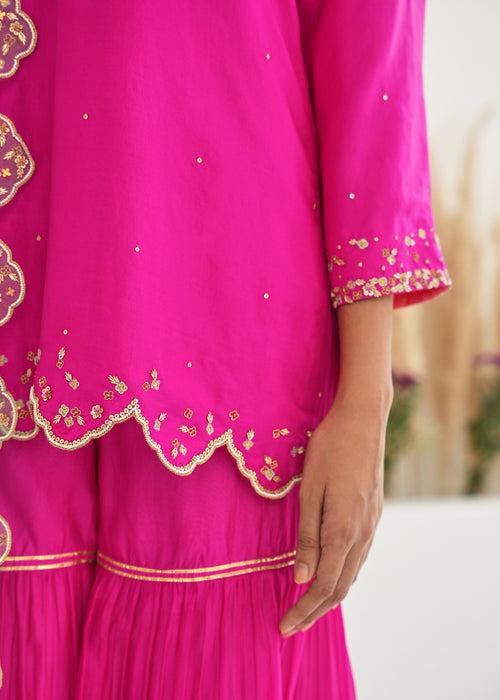 Feeha Sharara Set - Magenta