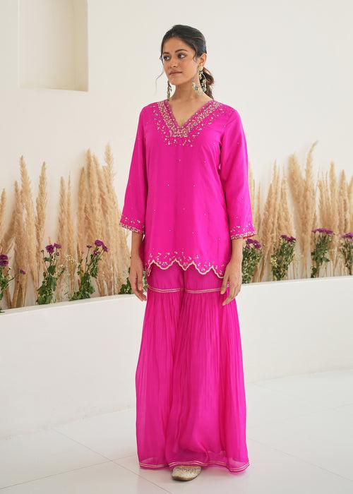 Feeha Sharara Set - Magenta